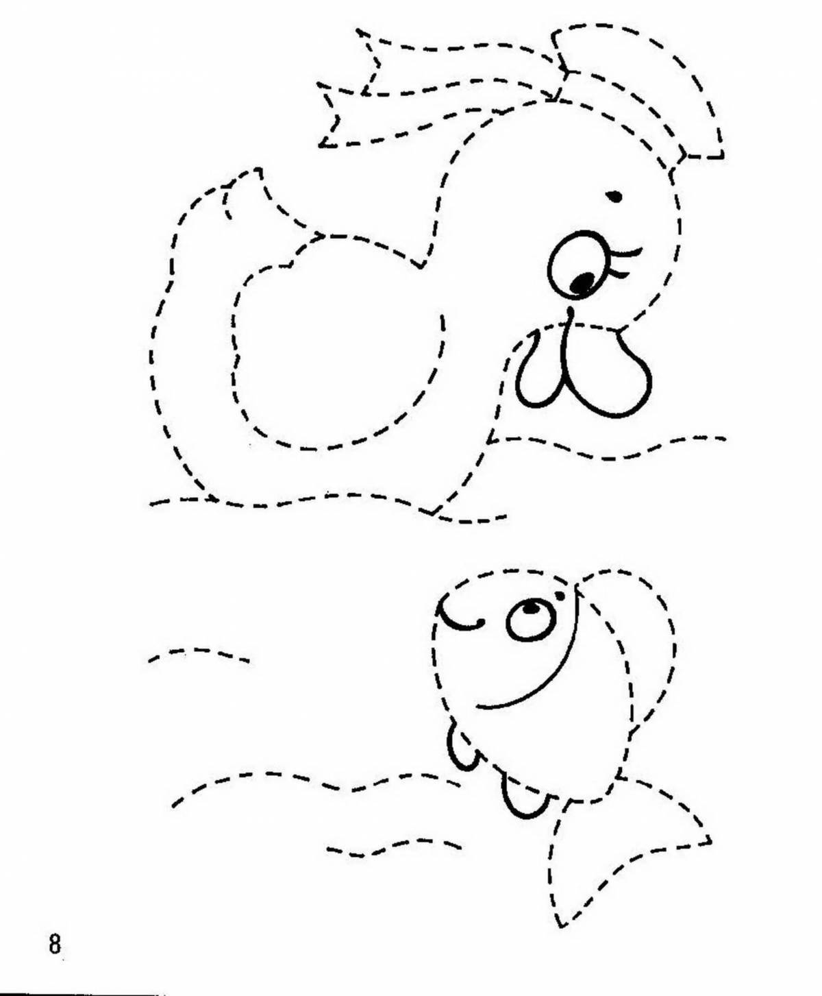 Bold coloring dotted lines