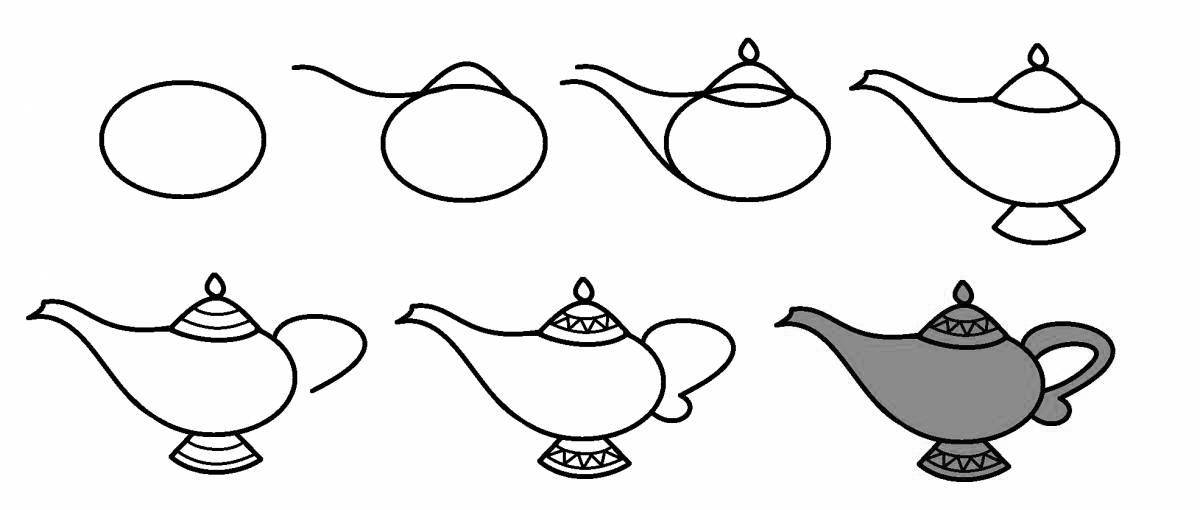 Aladdin's exquisite lamp coloring page