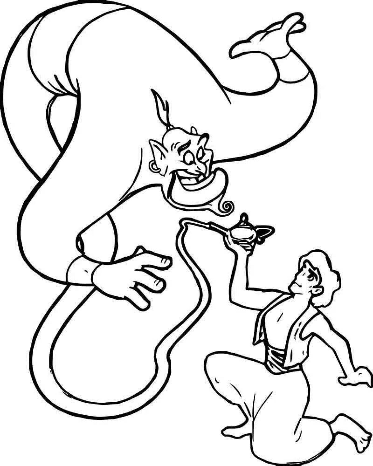 Aladdin's elegant lamp coloring page
