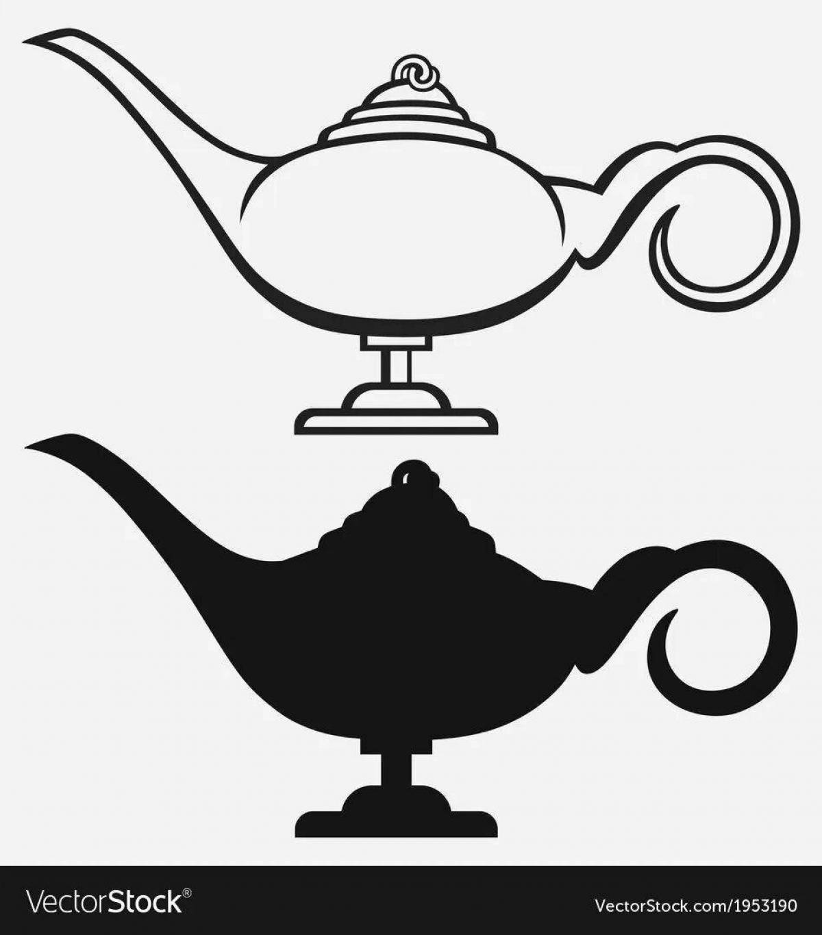 Aladdin's dazzling lamp coloring page