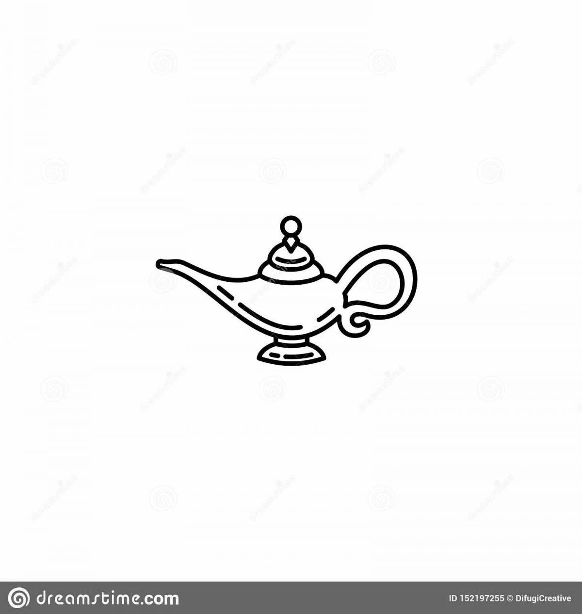 Amazing Aladdin's lamp coloring page