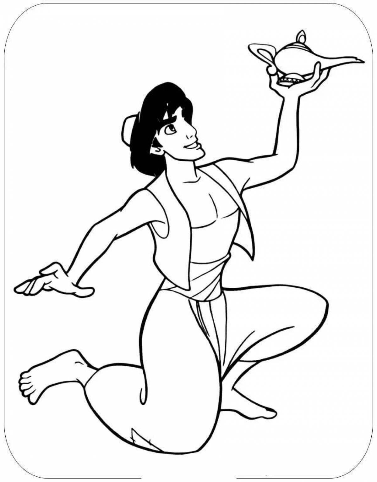 Aladdin's big lamp coloring page