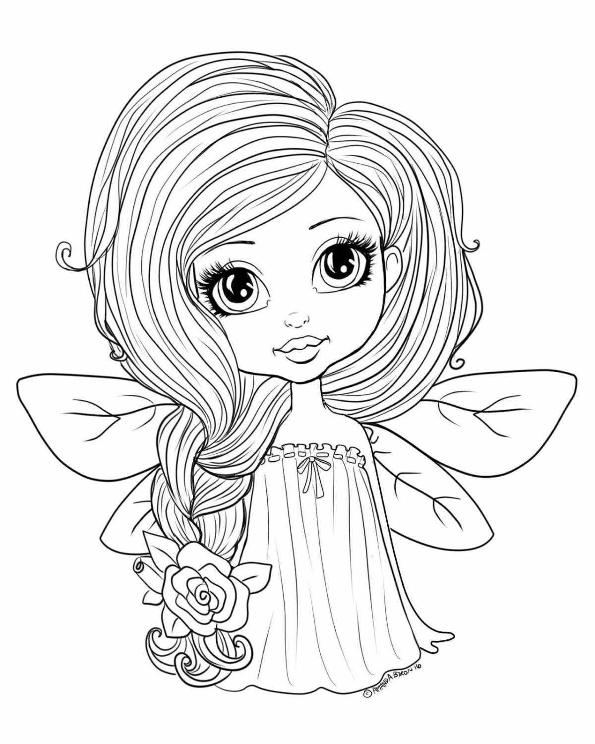 Игривая страница раскраски лика лендел