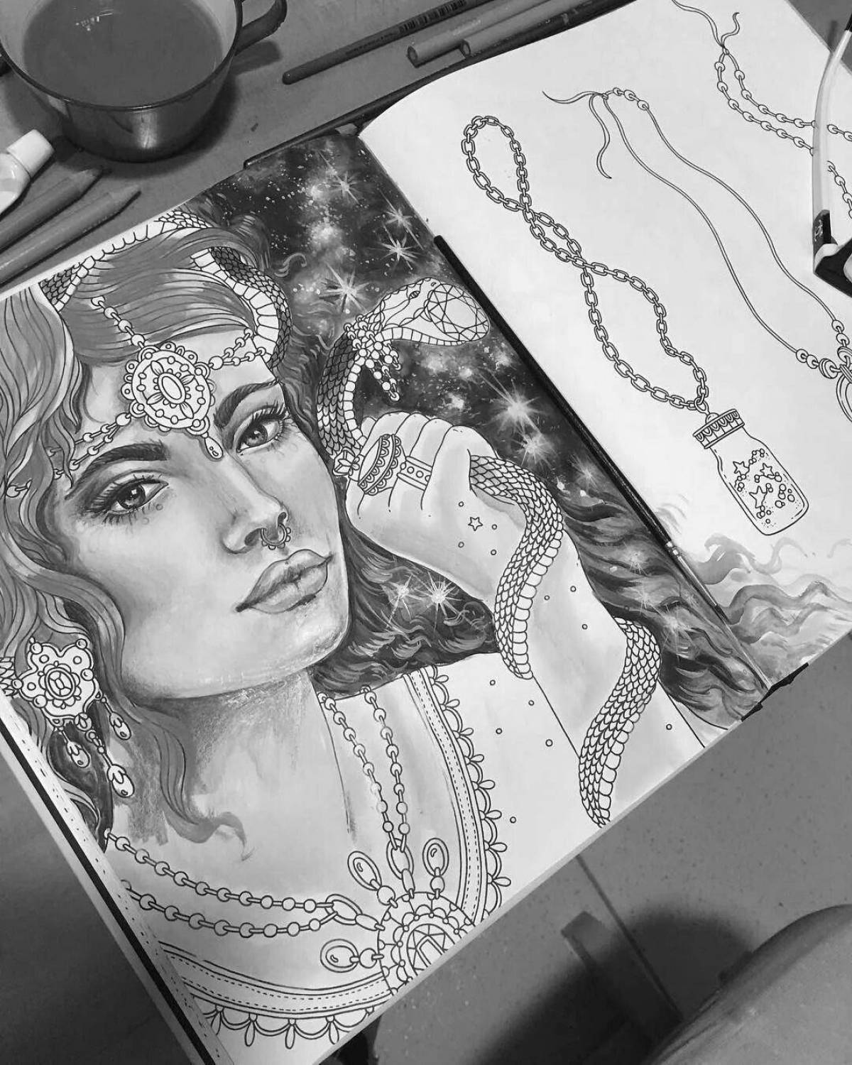 Раскраска очаровательная лика лендел