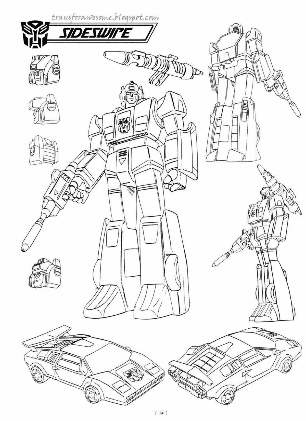 Tempting coloring pages sideswipe transformers