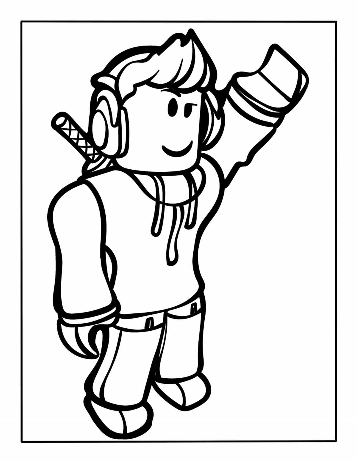 Colorful roblox ler4eg coloring page