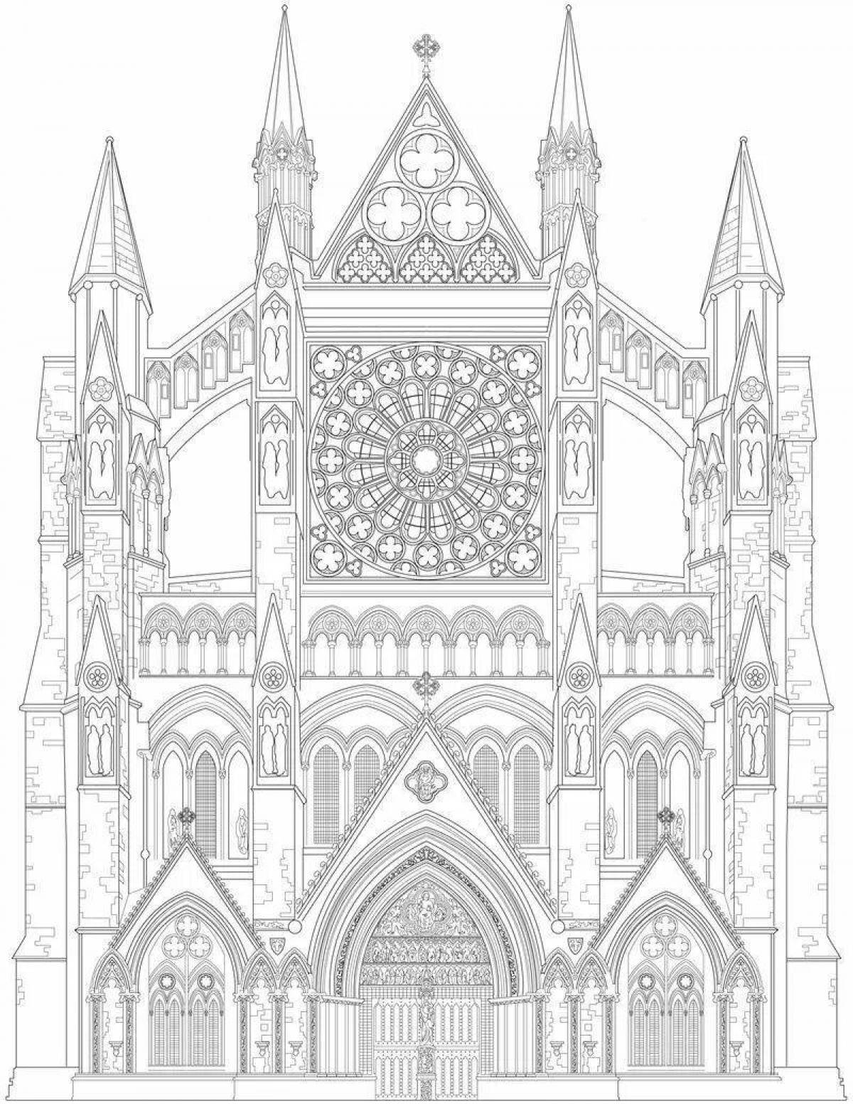 Colouring page stunning gothic castle