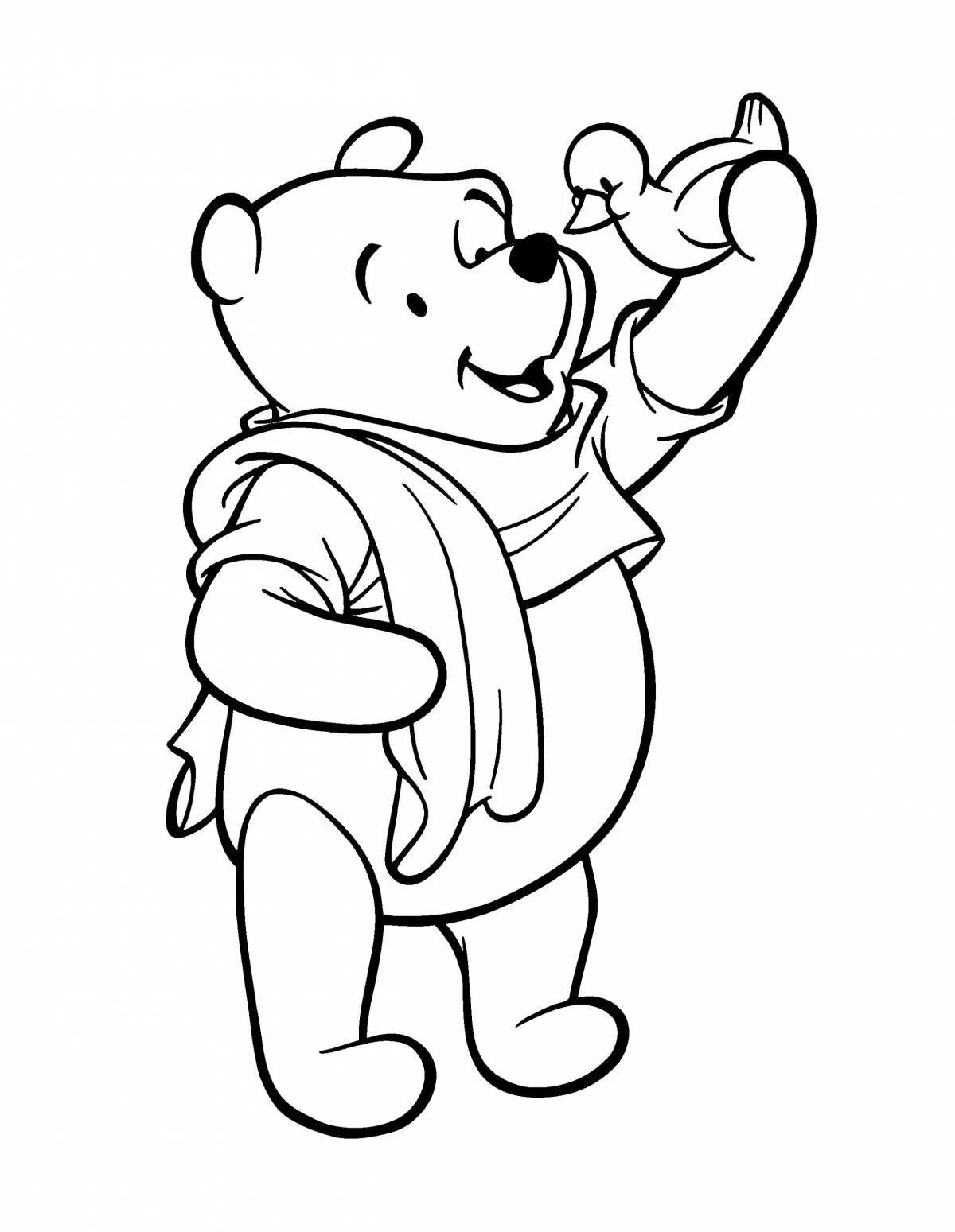 Colorful winnie the pooh coloring page