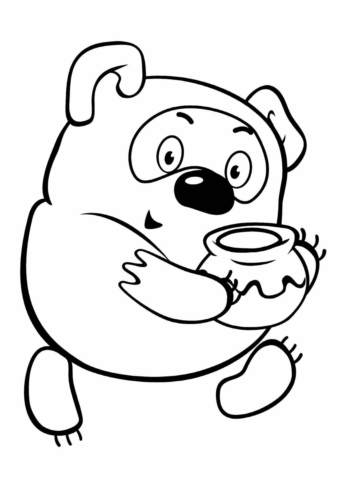 Rampant Winnie the Pooh coloring page