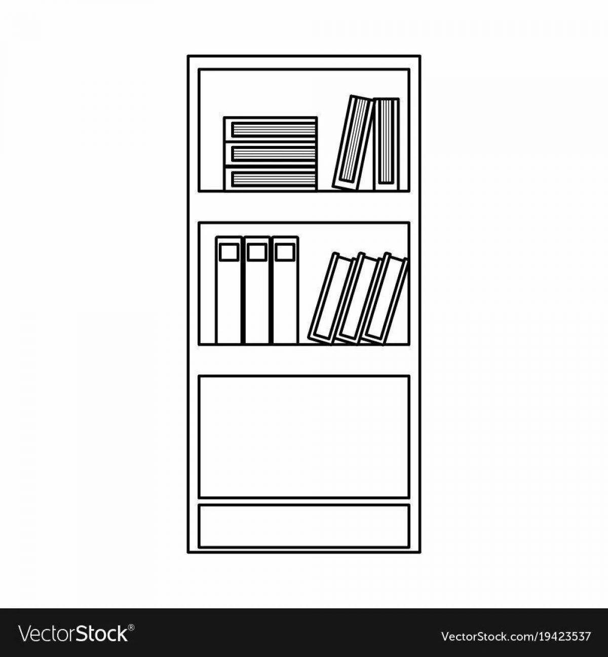 Bright coloring bookshelf