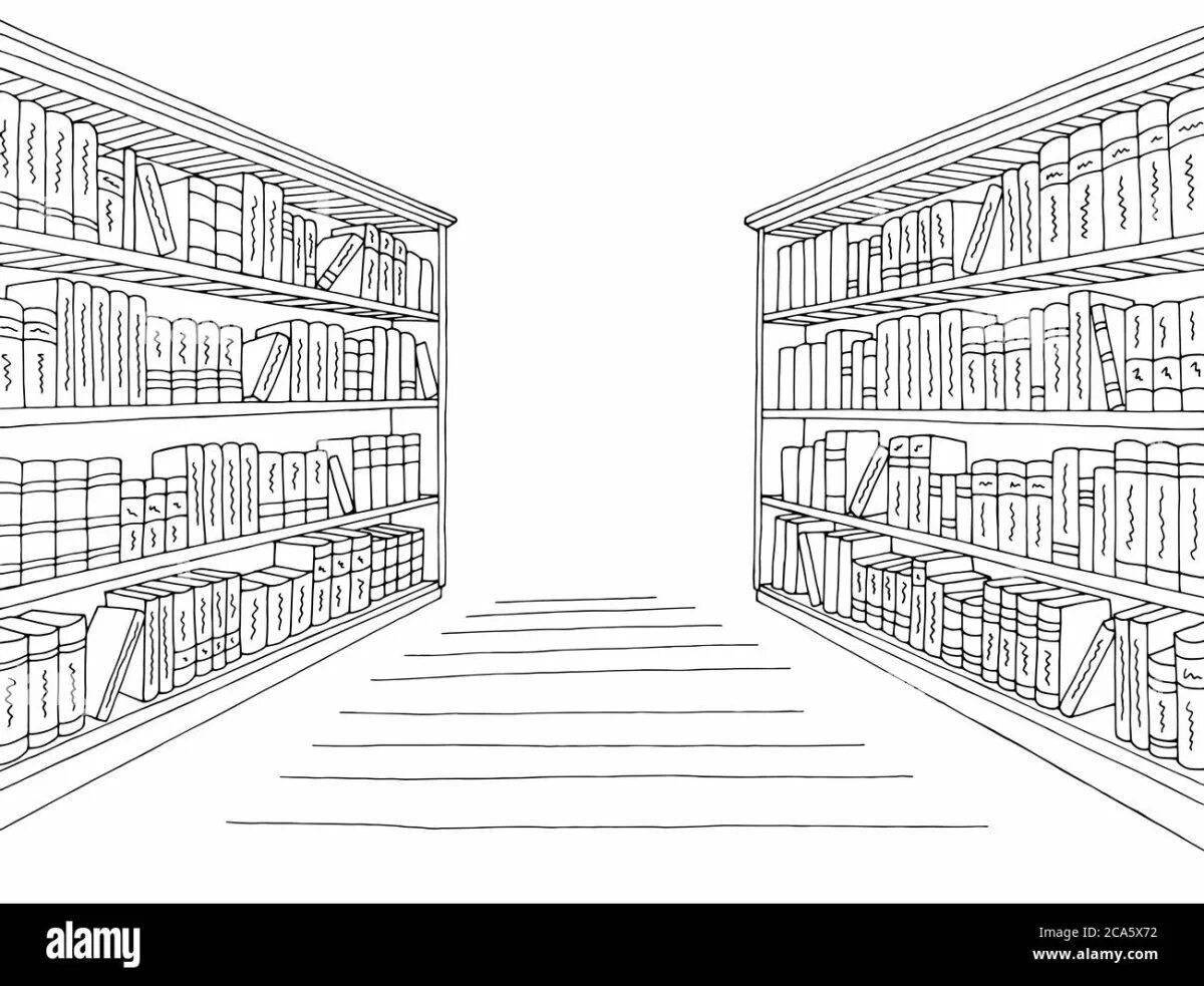 Joyful coloring bookshelf