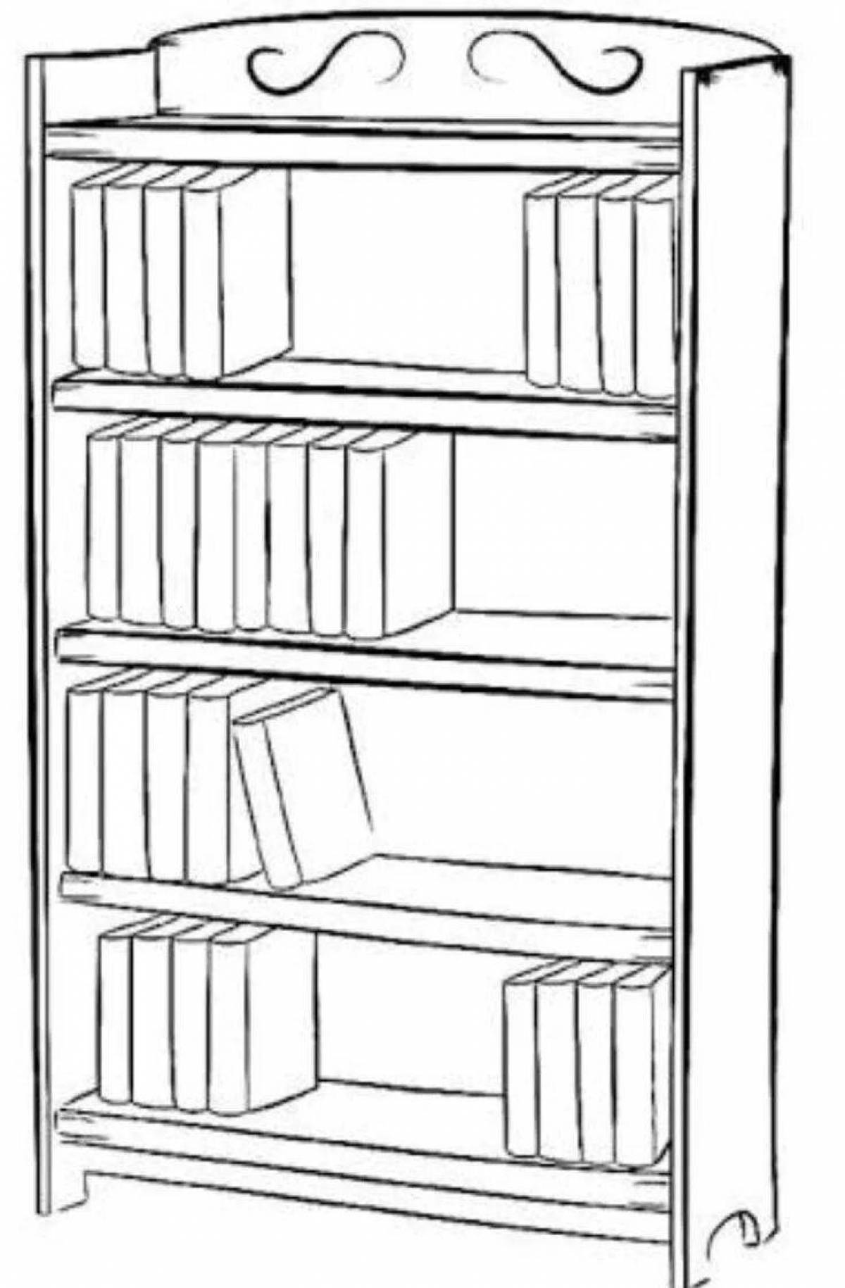 Sparkling bookshelf coloring book