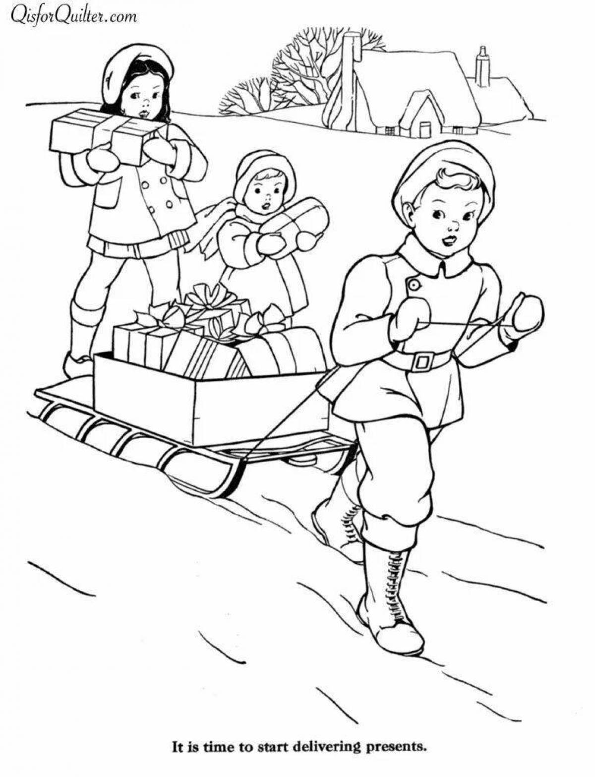 Christmas carol coloring pages