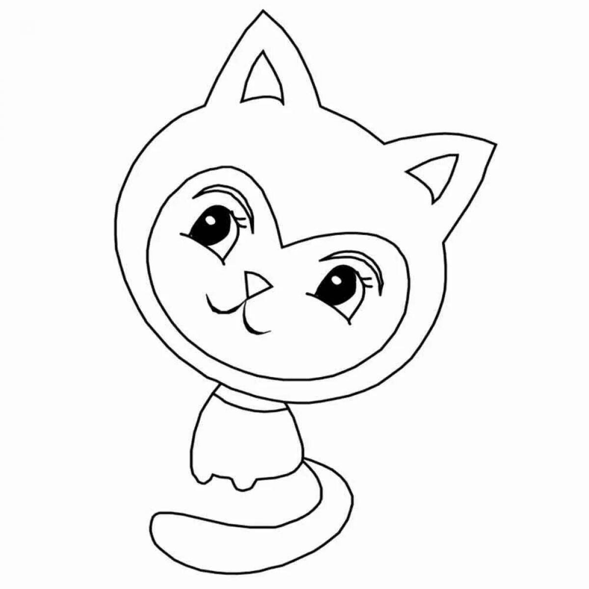 Playful cute kitten coloring book