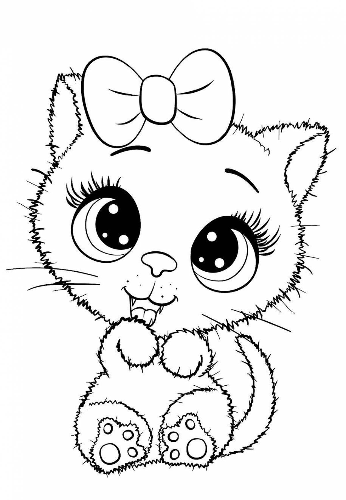 Cute and funny kitten coloring book