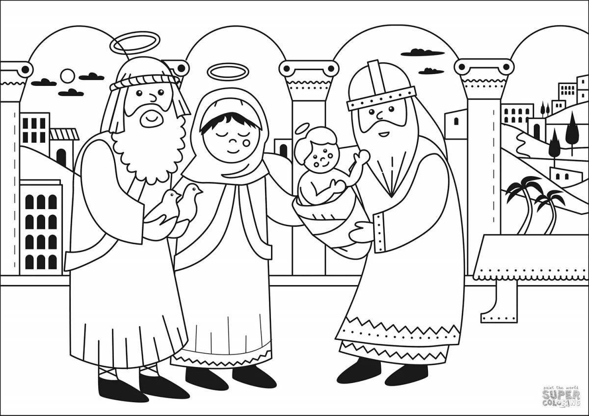 Coloring page splendid meeting of the Lord