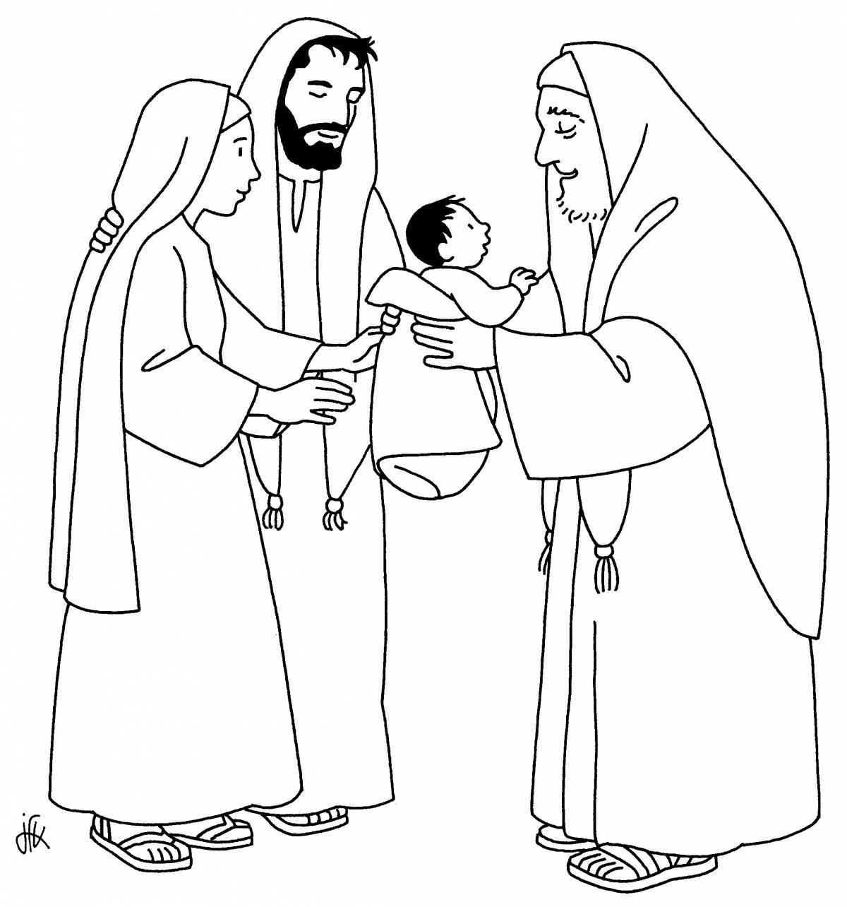 Coloring page majestic meeting of the Lord