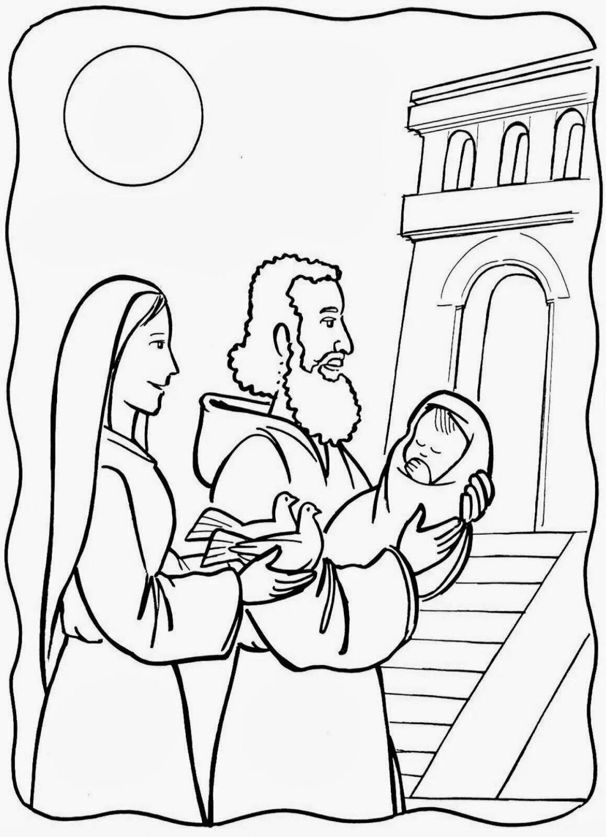 Coloring page blessed meeting of the Lord