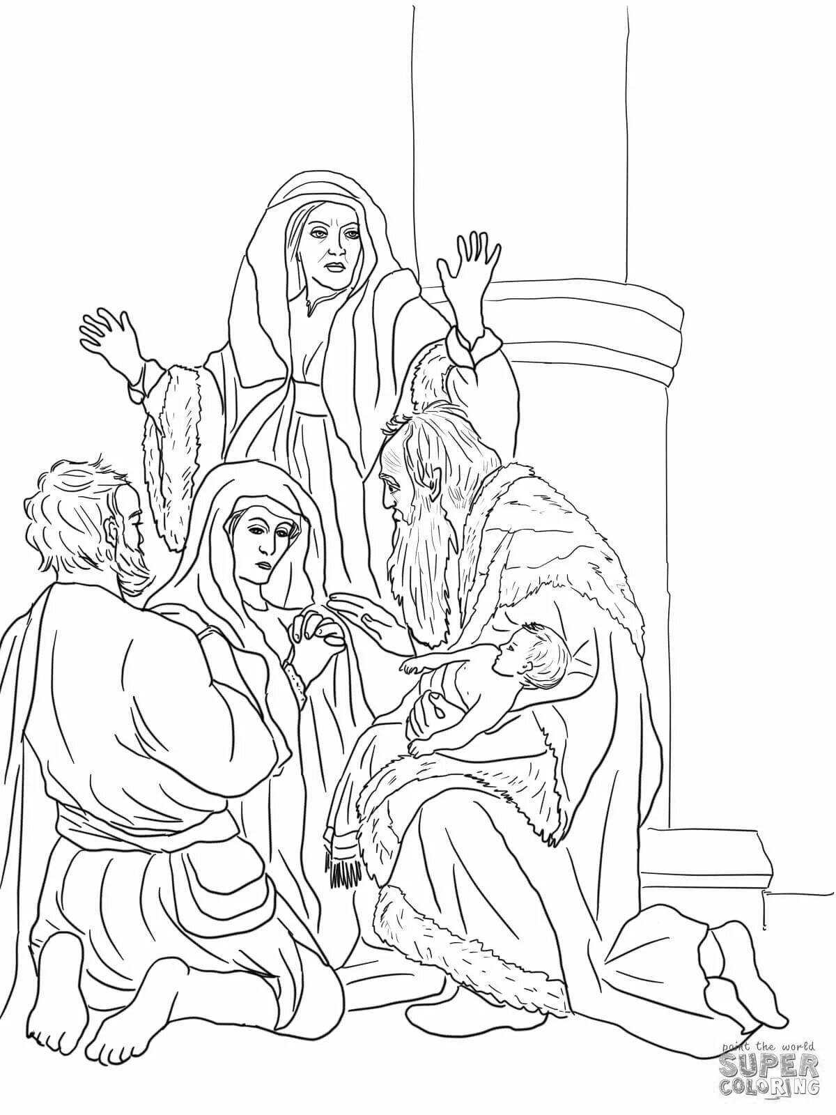 Coloring page divine meeting of the Lord