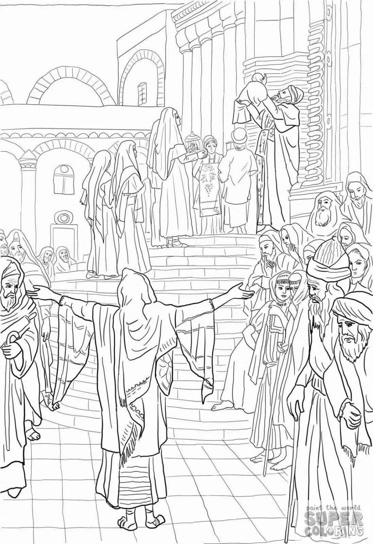 Coloring page exalted meeting of the lord