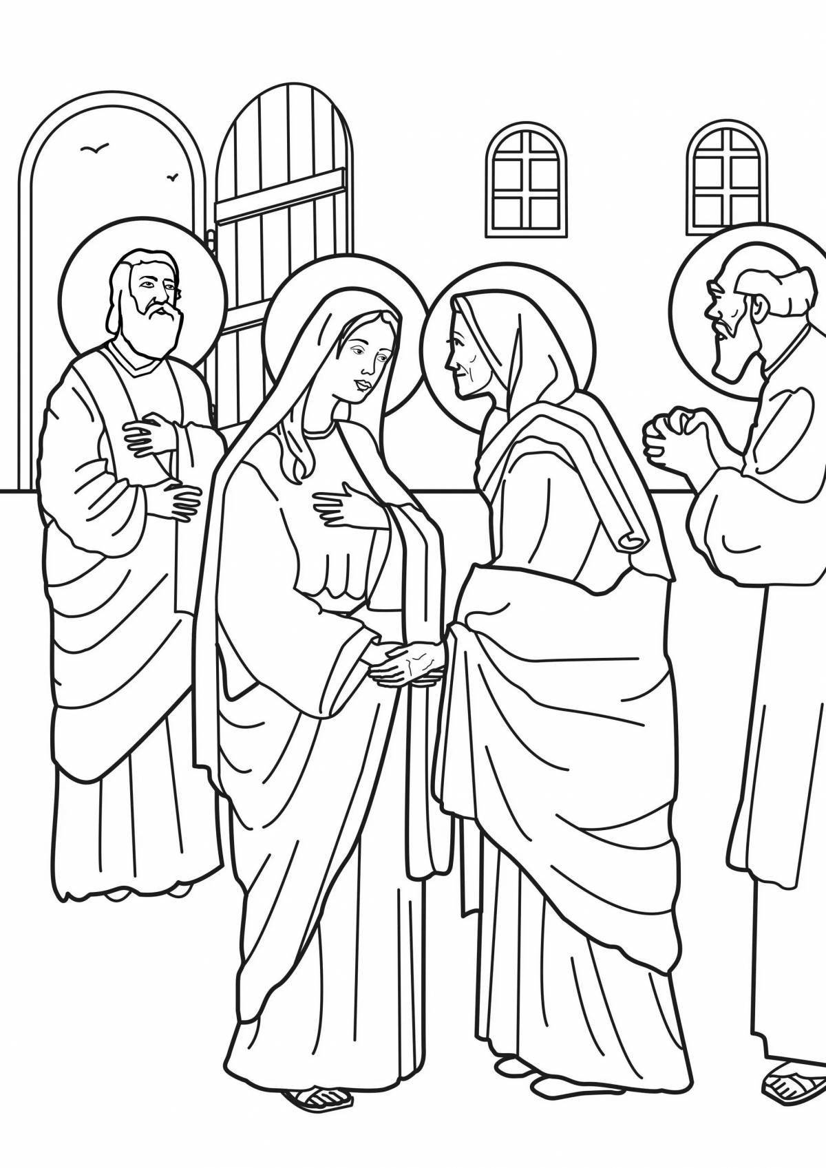 Coloring page luminous meeting of the Lord