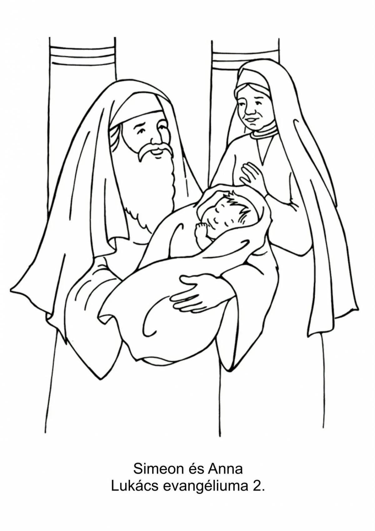 Coloring page blessed meeting of the Lord