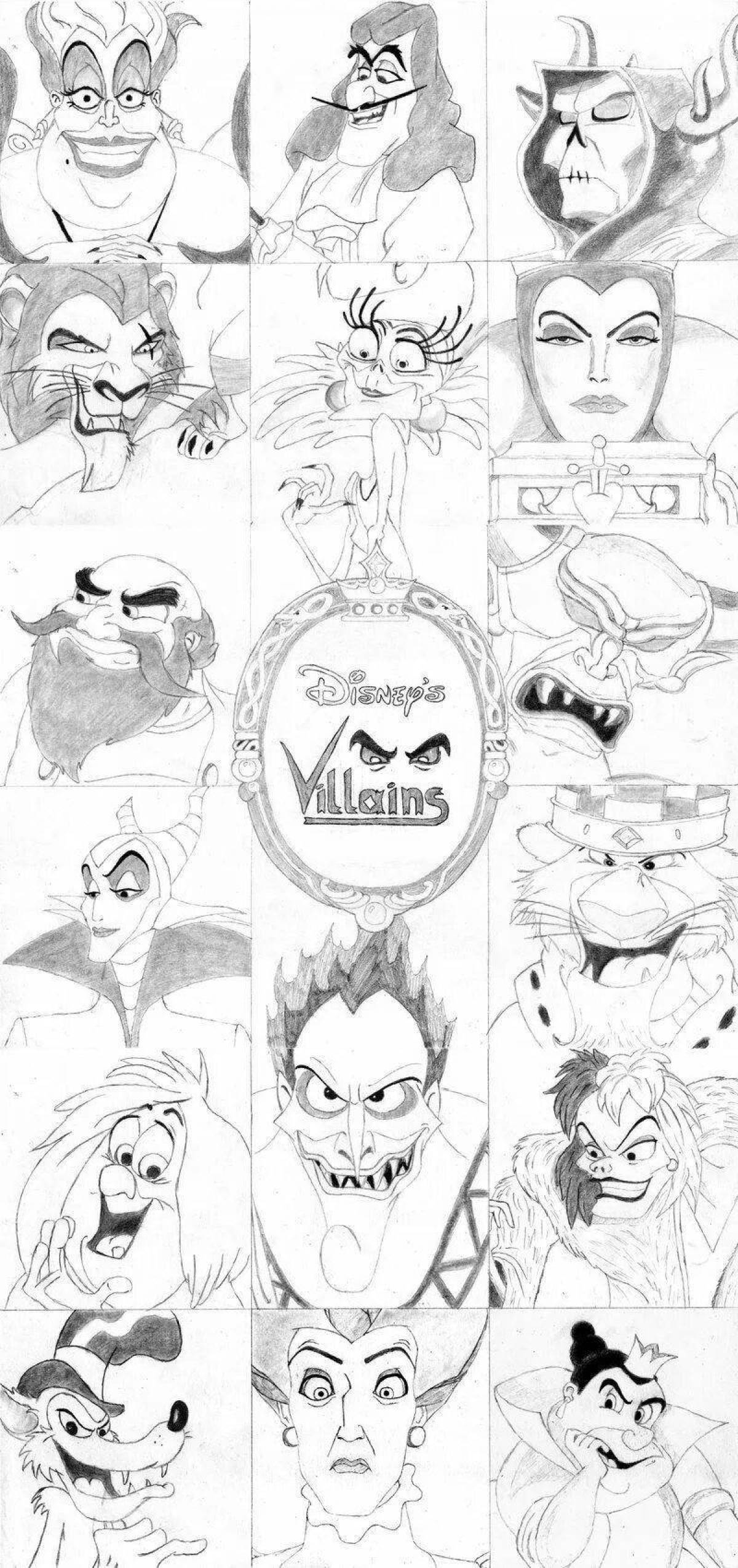Disney evil villains coloring pages