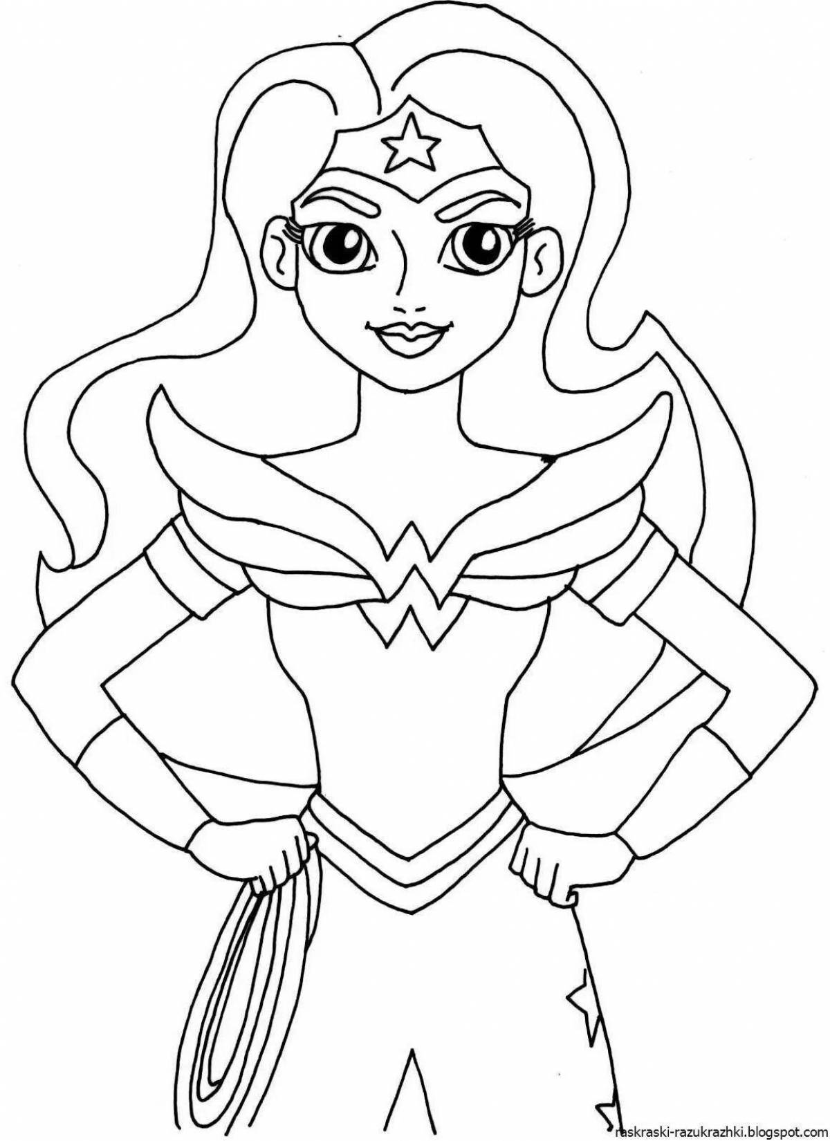 Majestic superwoman coloring page