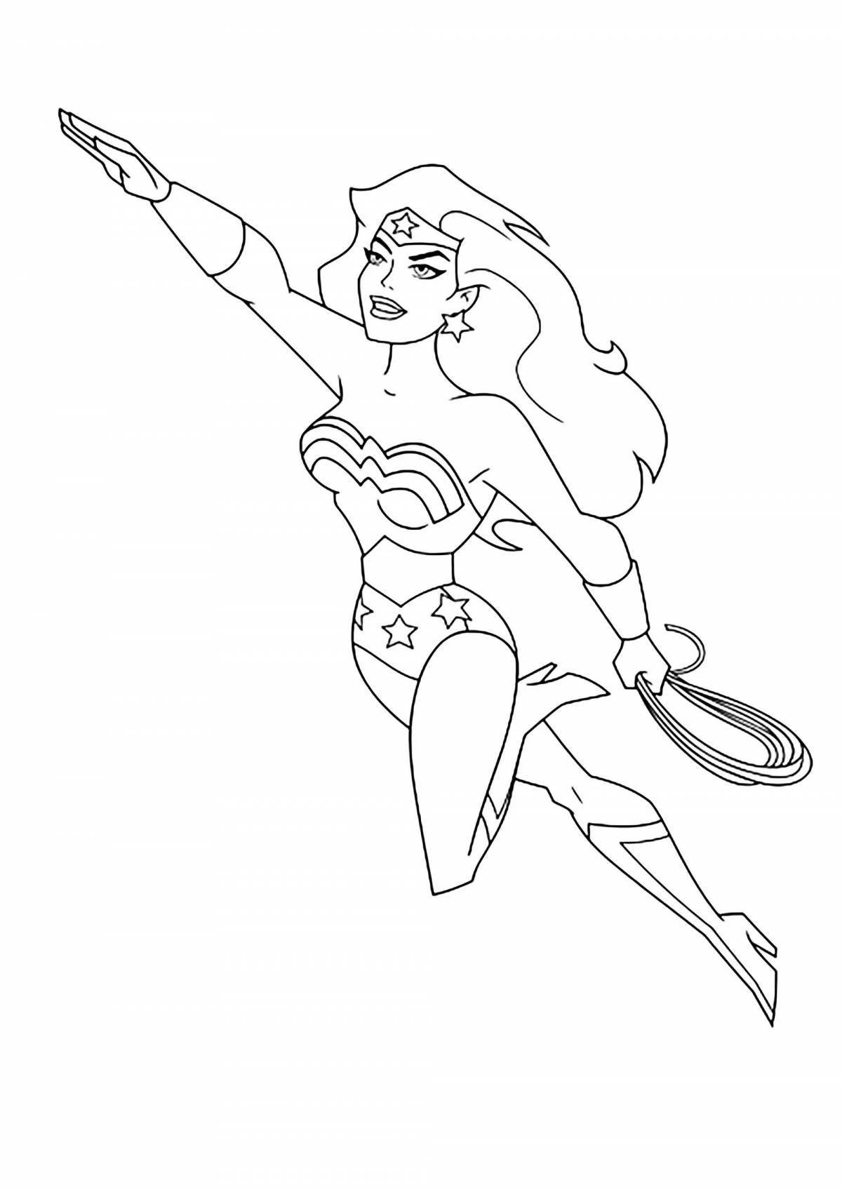 Coloring page nice superwoman