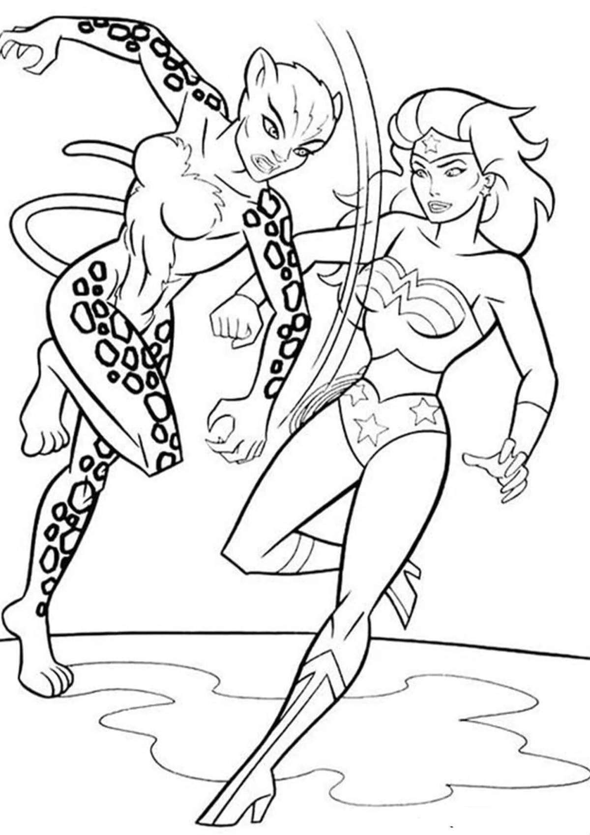Great superwoman coloring page