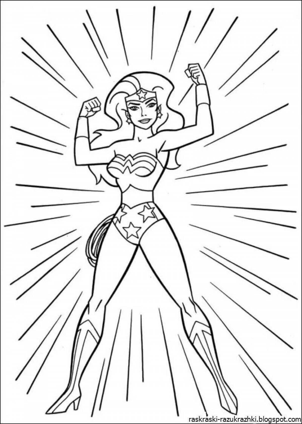 Shiny superwoman coloring book