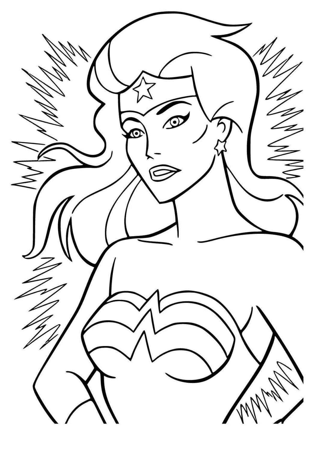 Раскраска изысканная суперженщина