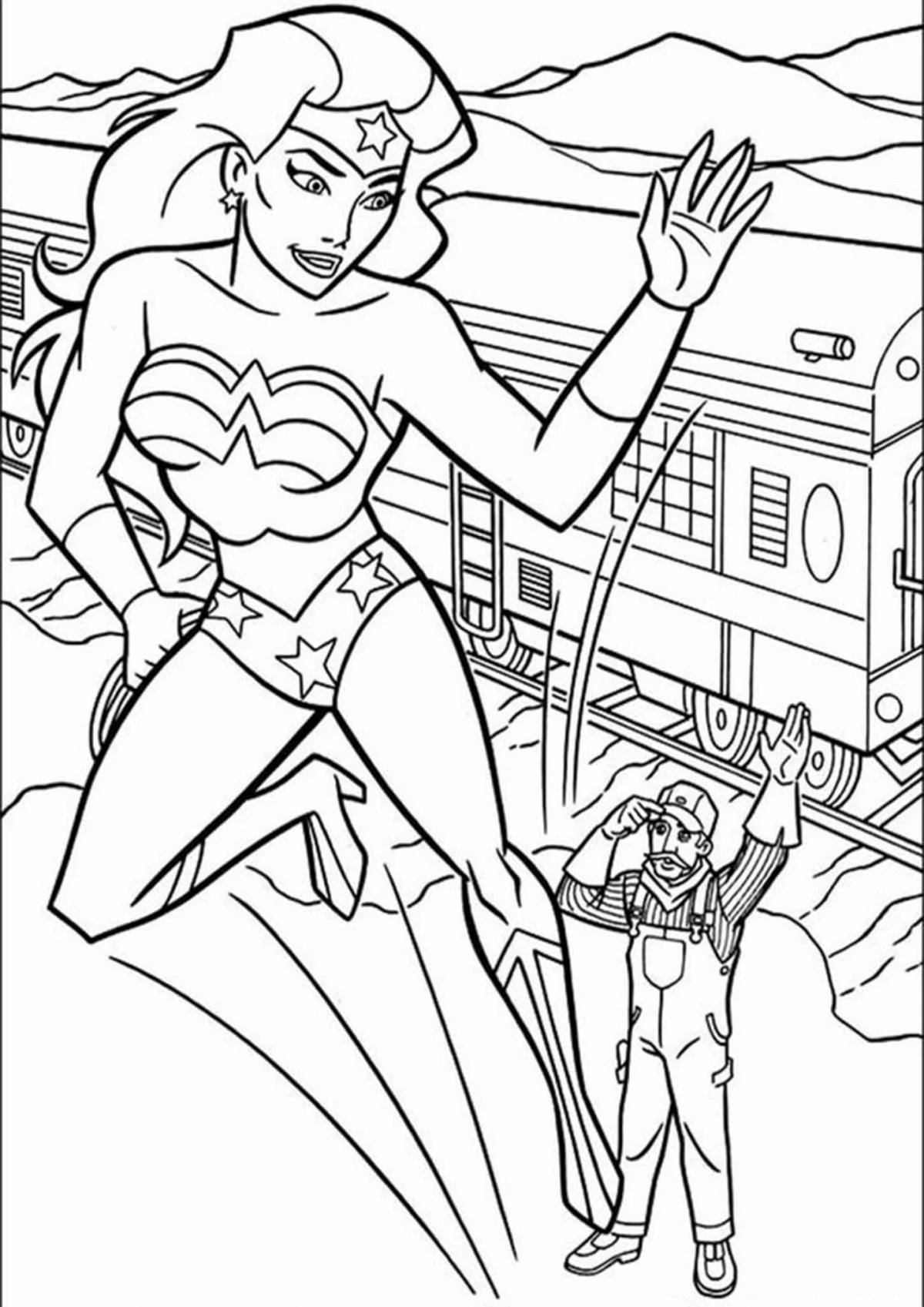 Fabulous superwoman coloring page