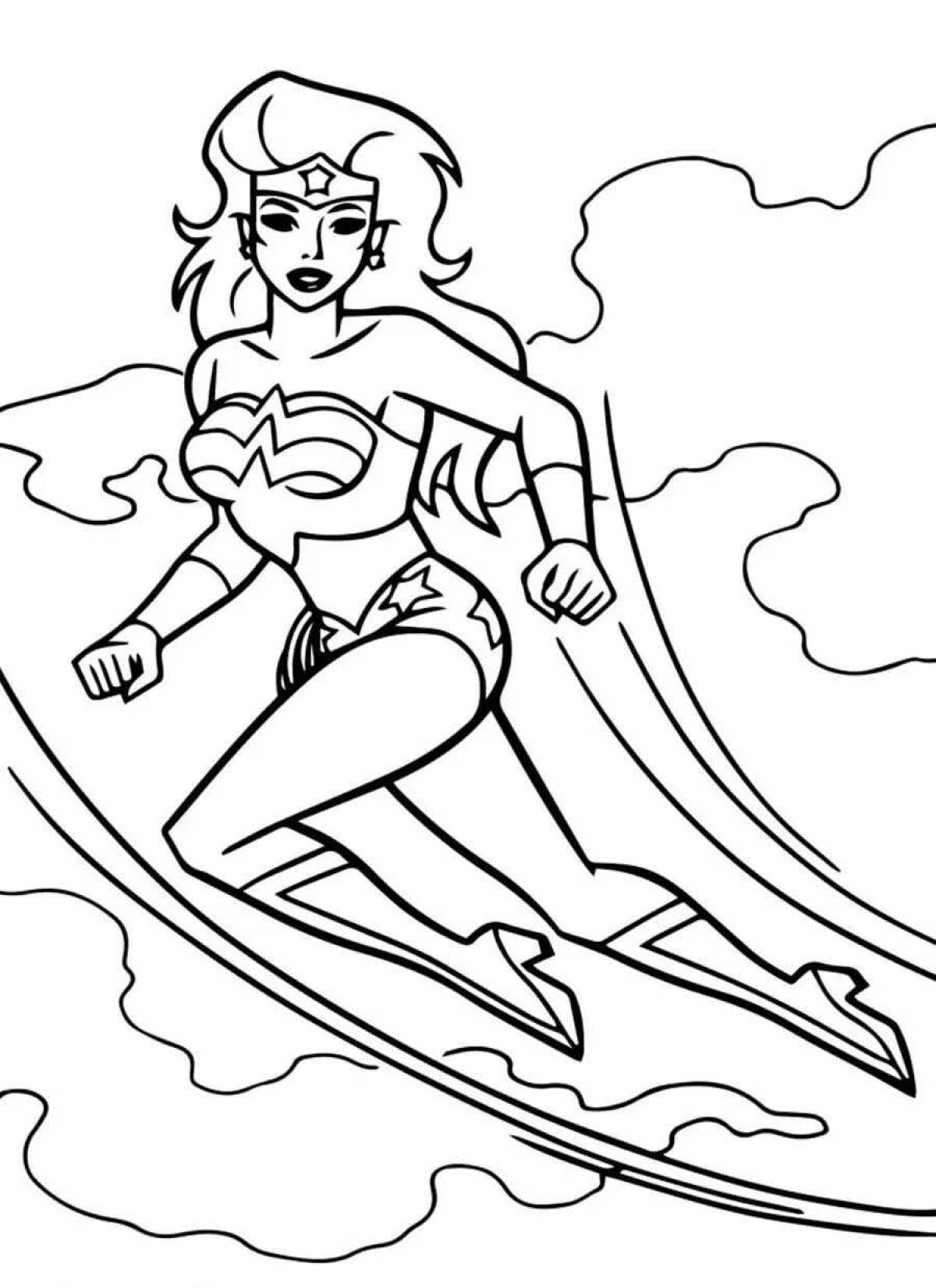 Coloring book royal superwoman