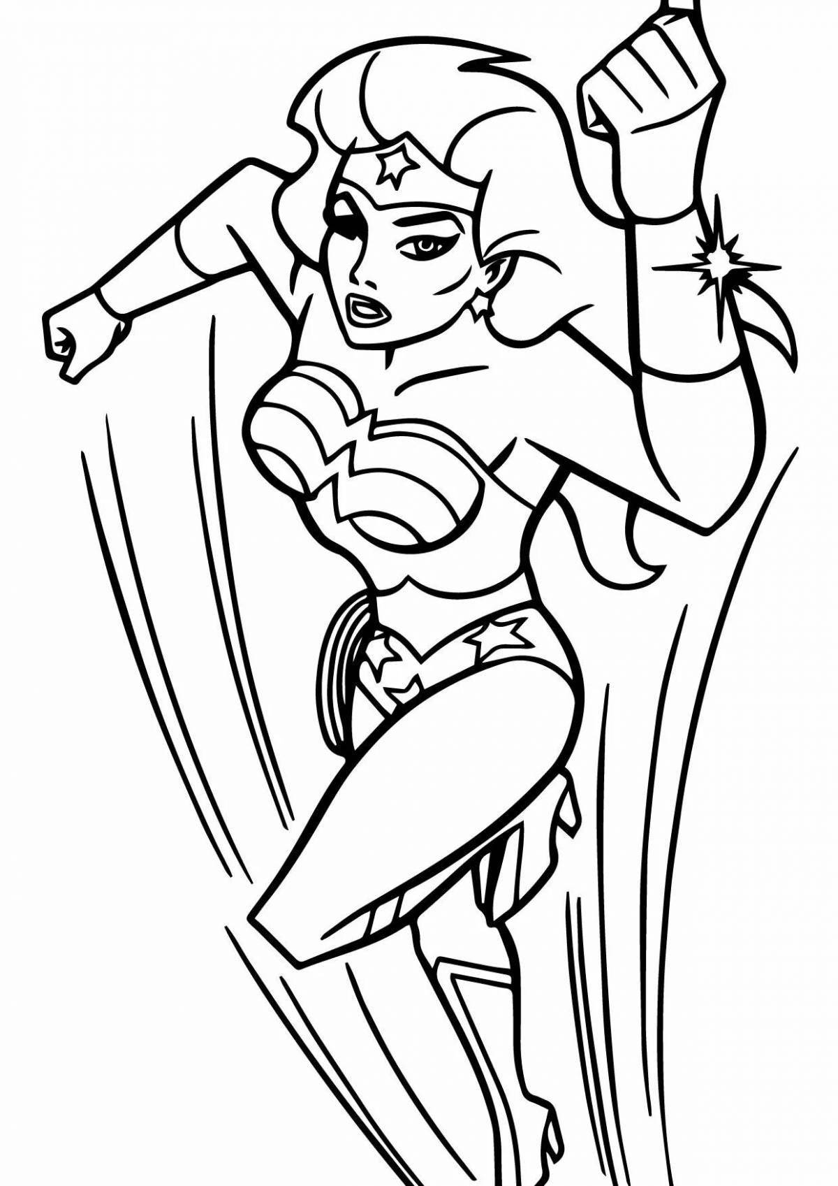 Coloring page elegant superwoman