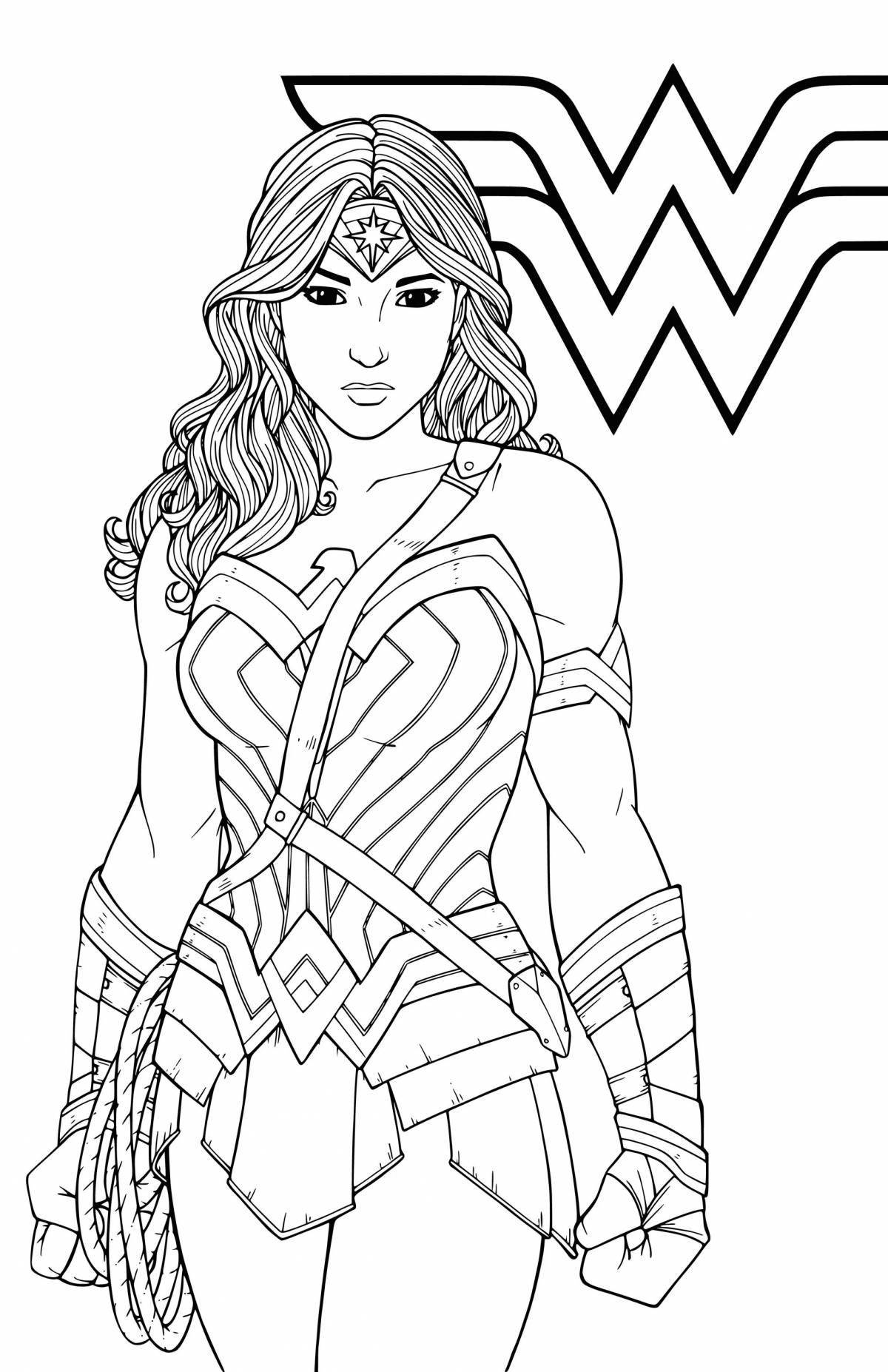 Wonderful superwoman coloring page