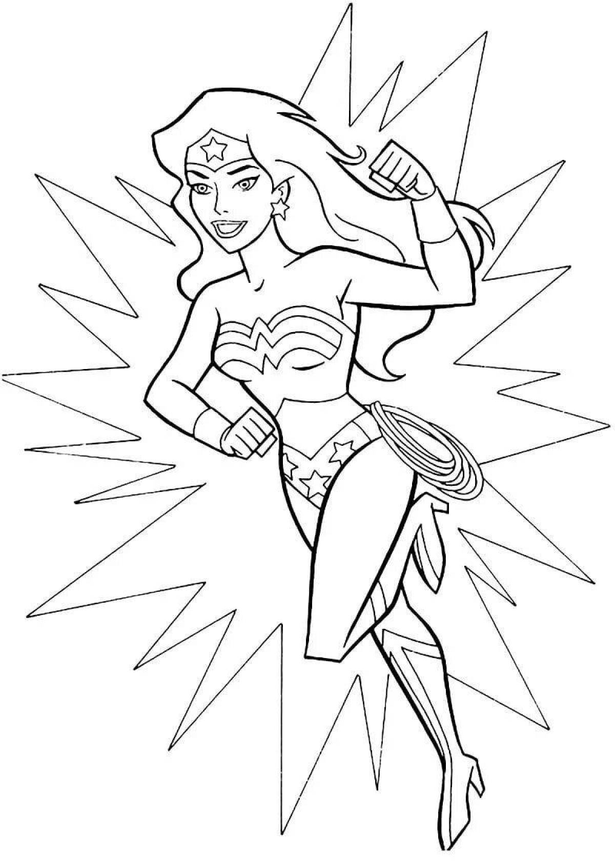 Colorful superwoman coloring page