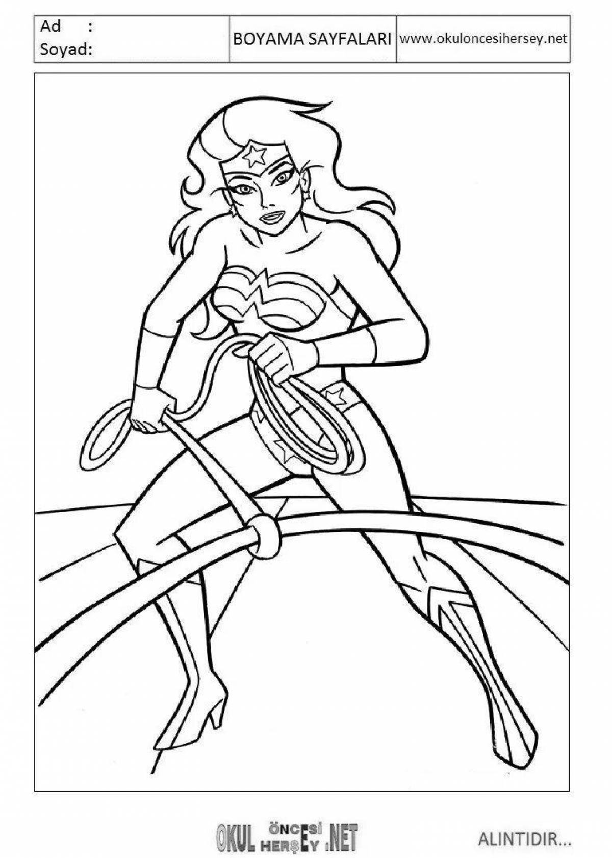 Richly colored superwoman coloring page