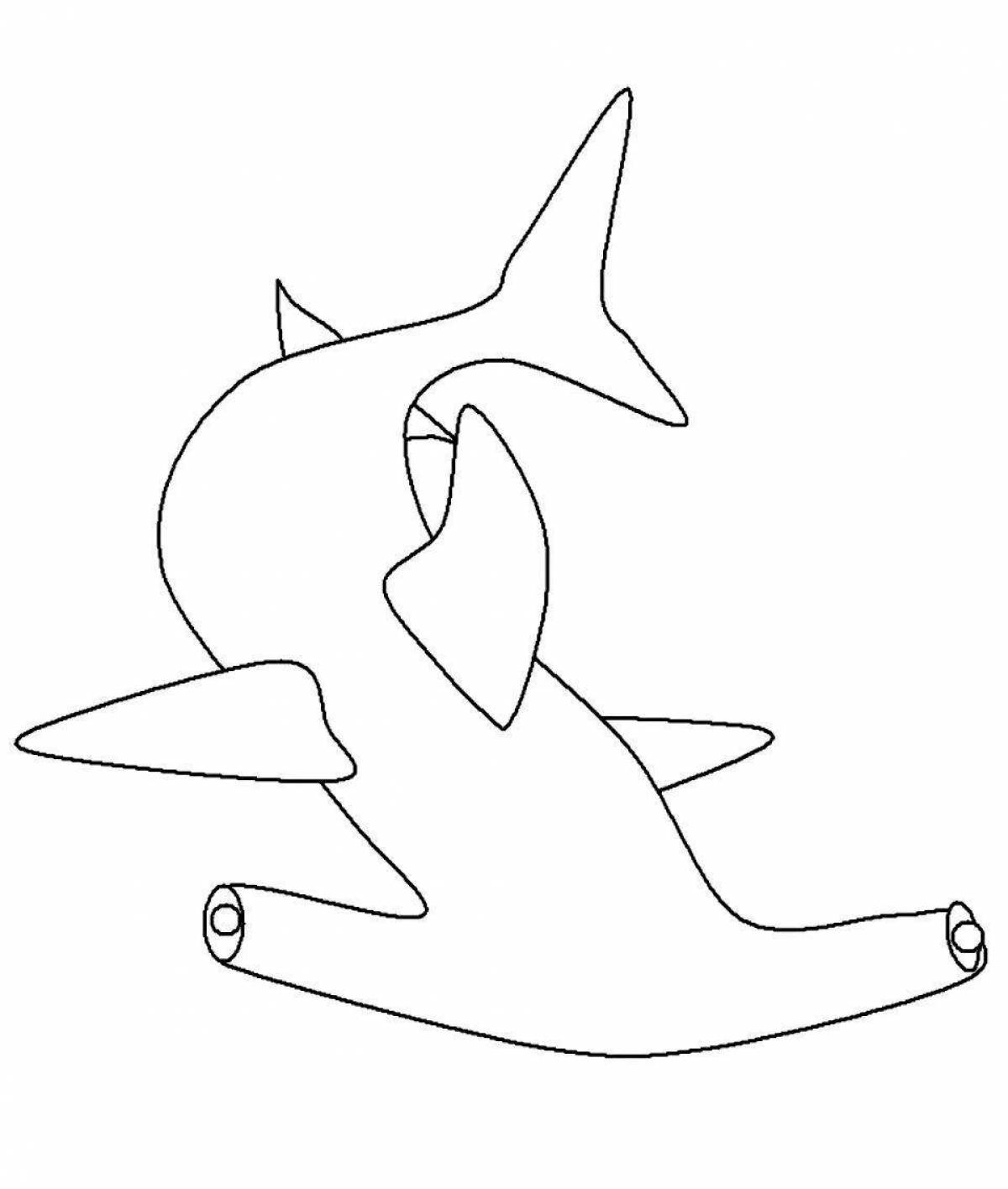 Animated hammerhead coloring page