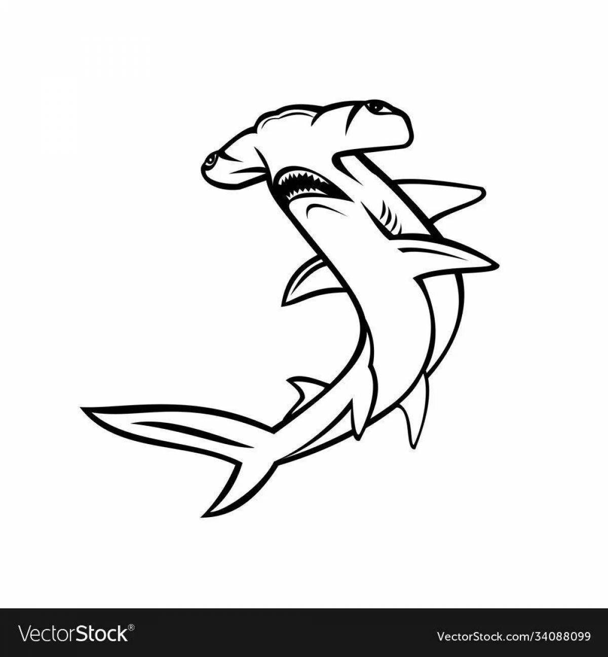 Magic hammerhead coloring page