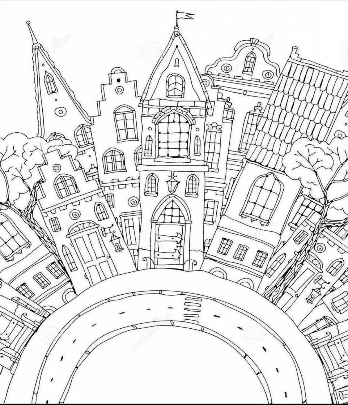 Wonderful amazing city coloring pages