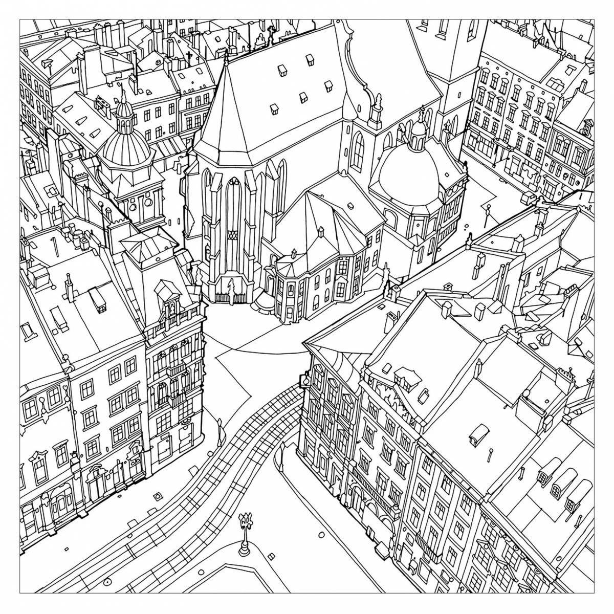 Brilliant amazing city coloring pages