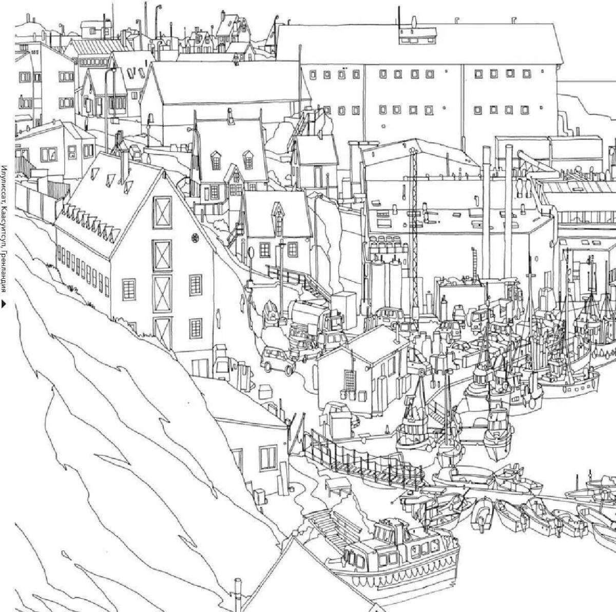 Coloring pages amazing cities