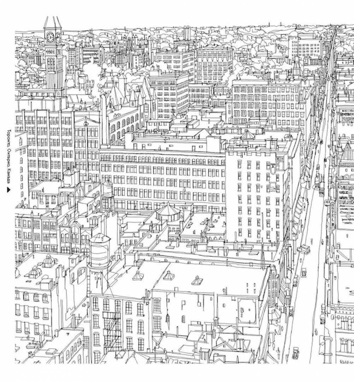Luxury amazing cities coloring page
