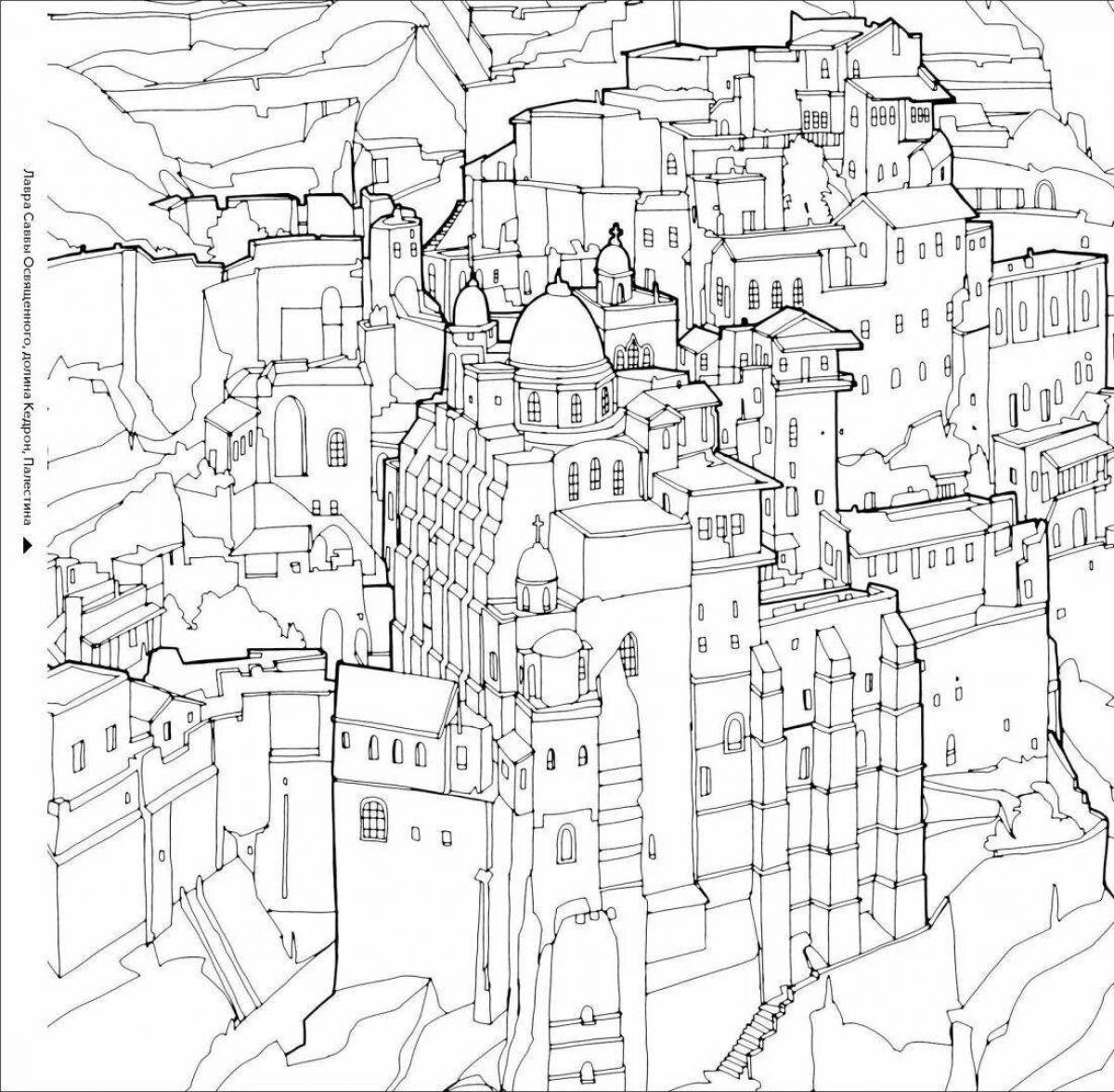 Coloring page wild amazing cities