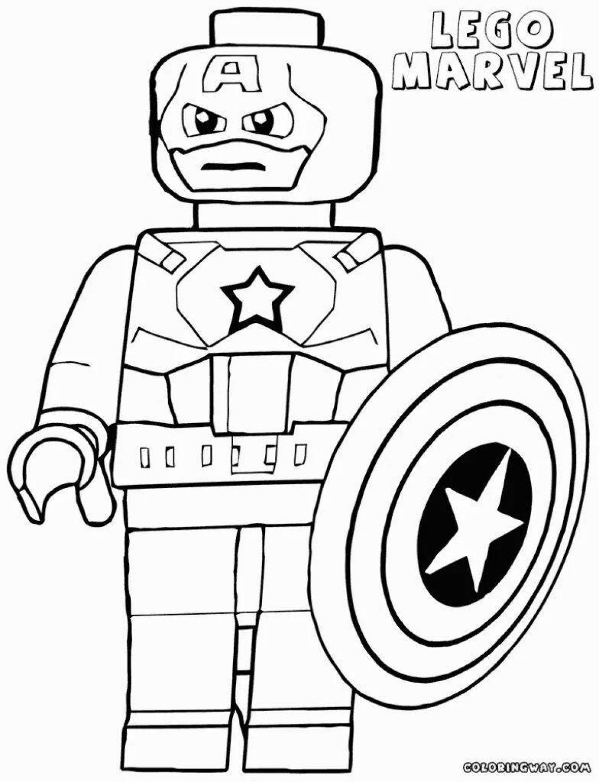 Joyful lego thor coloring page