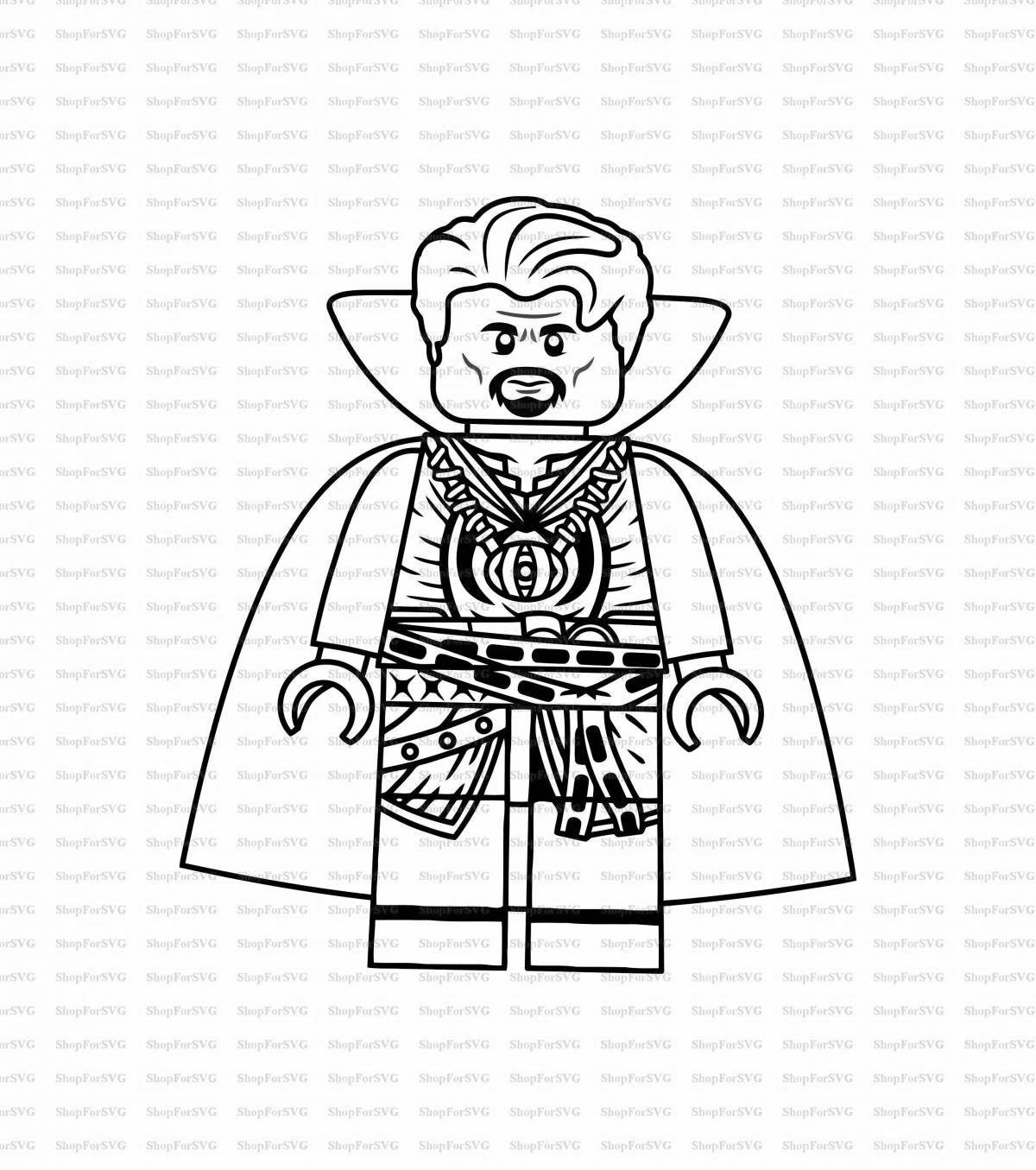 Игривая страница раскраски lego thor