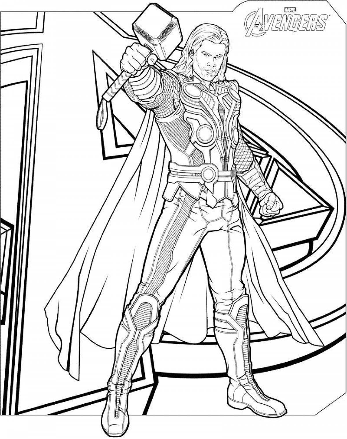 Beautiful lego thor coloring page