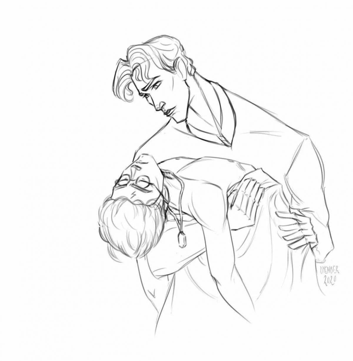 Glowing tom riddle coloring page