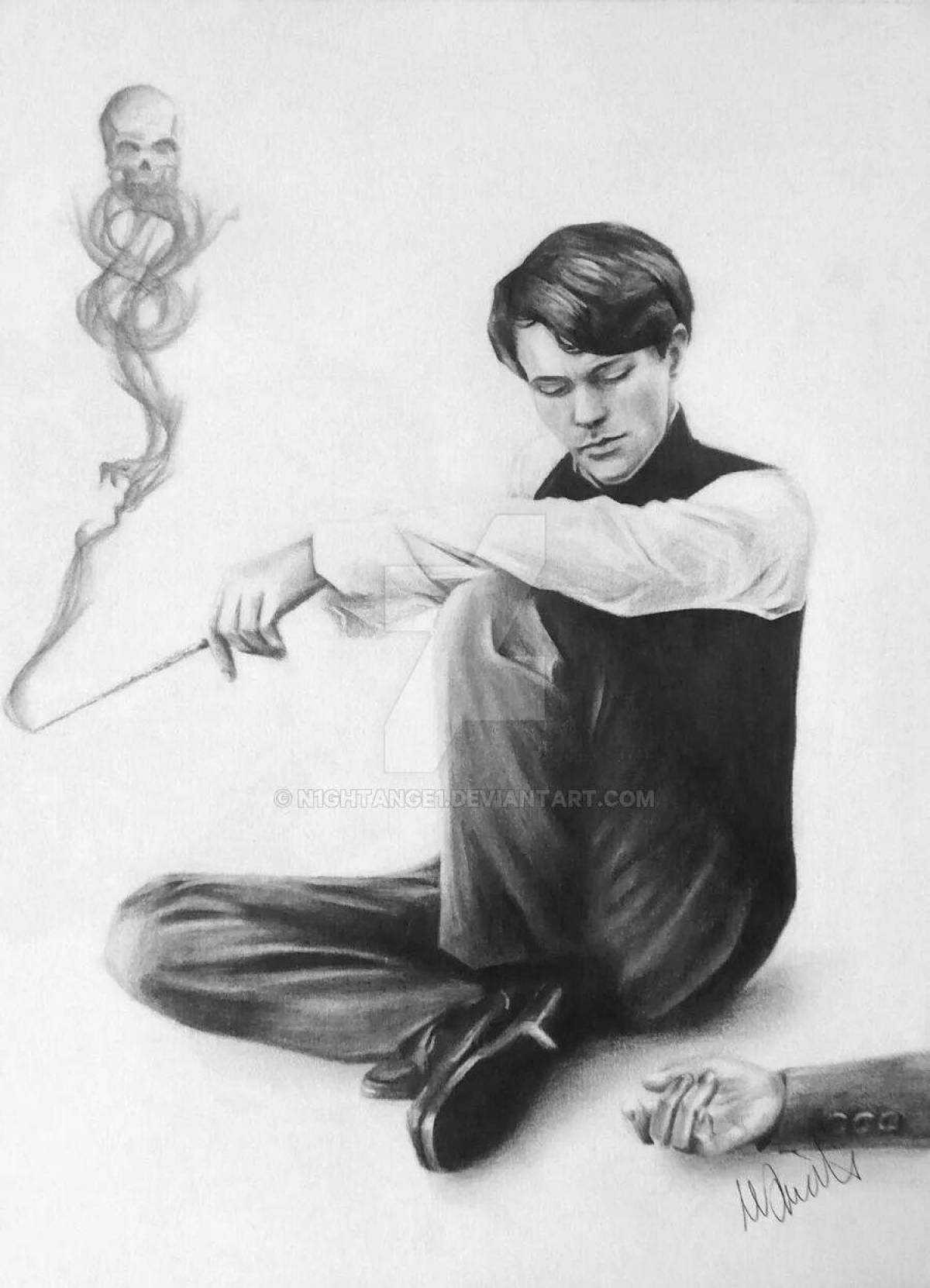Living tom riddle coloring book